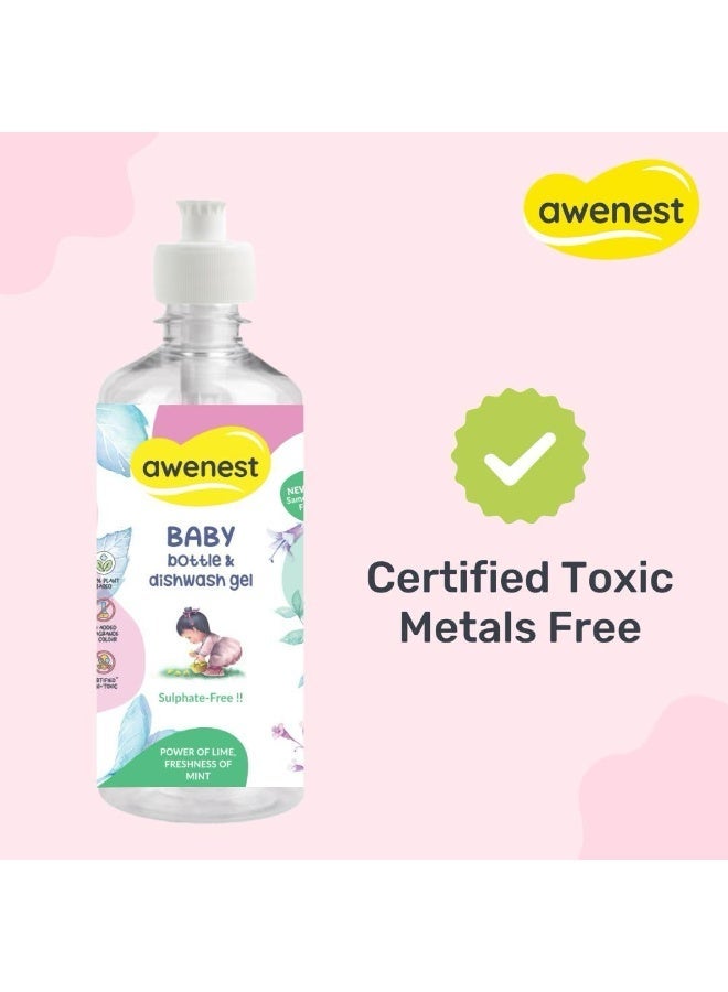 awenest Baby Liquid Cleanser 500 ml,100% Plant-based Natural Bottle Cleaning Gel, Baby Dishwash, Fragrance and Allergen Free, Certified Toxin-free for Bottles, Pump Parts, toys and more, No Sulphates - Image 2
