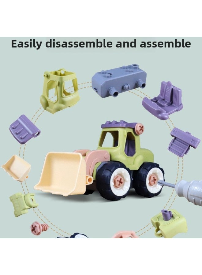 DIY Children's Disassembly Engineering Car Children's Educational Assembly Screw Toy Boy Detachable Assembly Toy Car-Color:Pile Machine + Excavator [2 Pack]  - Image 2