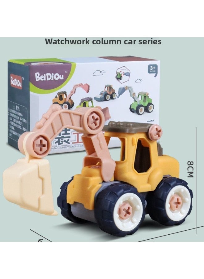 DIY Children's Disassembly Engineering Car Children's Educational Assembly Screw Toy Boy Detachable Assembly Toy Car-Color:Pile Machine + Excavator [2 Pack]  - Image 5