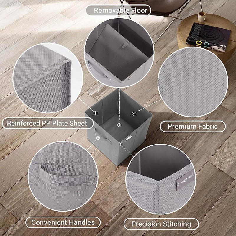 Set of 6 Collapsible Fabric Storage Cubes - Foldable Cube Storage Bins with Dual Handles for Shelves & Home Organization - Image 3