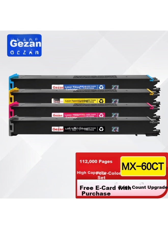 Gezan Mx-60ct Compatible Toner Cartridge Set For Sharp Mx-c2622r Mx-c3081 Mx-c3581 Mx-c4081 Mx-c5081 Mx-c6081 Mx-c2621 Mx-c3082 Mx-c6082 Printer Copier Four-color Toner Kit - Image 4