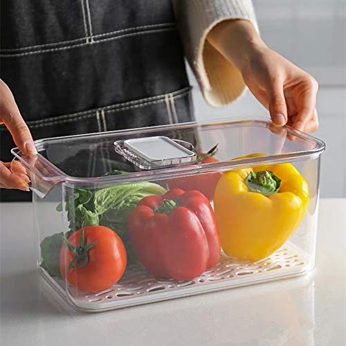 Slideep Refrigerator Food Storage Containers  Produce Saver Stackable Container with Lids & Removable Drain Tray  Freezer Bins Stay Fresh Lettuce Salad Container for Fridge - Image 3