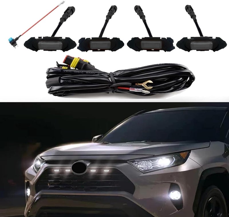 FQMY LED Grille Lights for Toyota RAV4 2019-2024 - White Front Grille Lights - Image 1