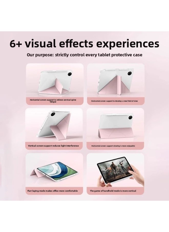 Generic - For Red Rice Pad Pro12.1 Flat Shell Redmi Se High Permeability Acrylic Y Fold 11 Anti-fall Leather Case 8.7-Color:White Ice Blue-Applicable Models:ipad Mini7/mini6（2024/2021） - Image 1