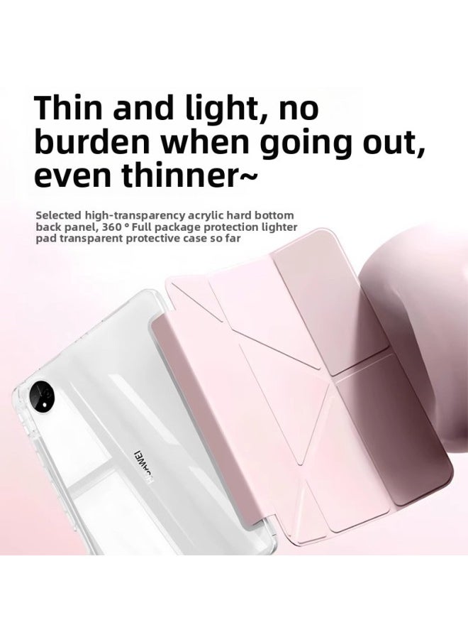 Generic - For Red Rice Pad Pro12.1 Flat Shell Redmi Se High Permeability Acrylic Y Fold 11 Anti-fall Leather Case 8.7-Color:White Ice Blue-Applicable Models:ipad Mini7/mini6（2024/2021） - Image 1