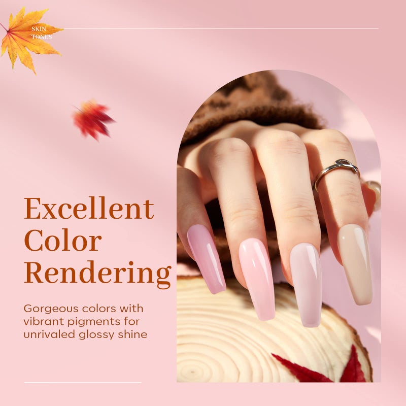 Modelones Poly Extension Gel Kit for Nail, 6 Colors Pink Nude Collection Poly Nail Gel Set Builder Gentle Colors French Manicure DIY Design Home Salon - Image 3