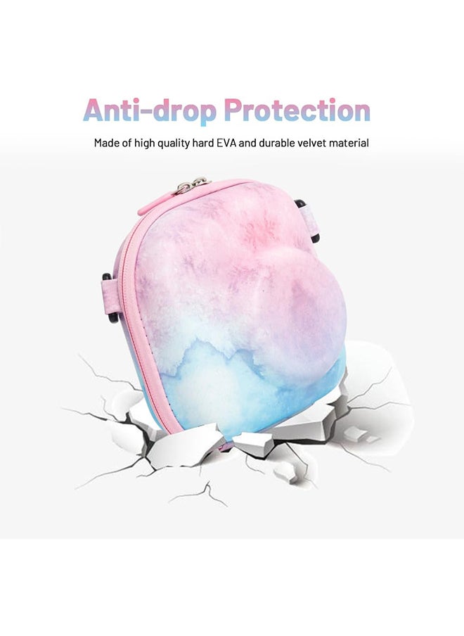 O Ozone Universal Protective Camera Case for Fujifilm Instax Mini 12 11 9 8 SE 7+ 40, Instant Camera Bag Hard EVA Case with Shoulder Strap- Blue pink painting  - Image 3