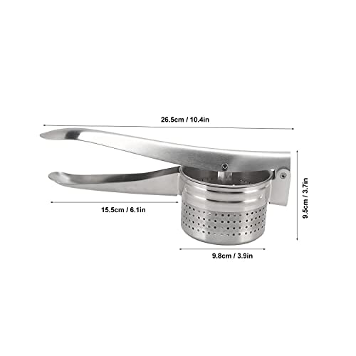 EVK® Stainless Steel Potato Ricer Potato Masher Fruit, Vegetable & Food Masher and Juicer Best for - Orange Apple Watermelon Pomegranate Juice Squeezer Mashing (Pressers & Mashers 01|Silver) - Image 3
