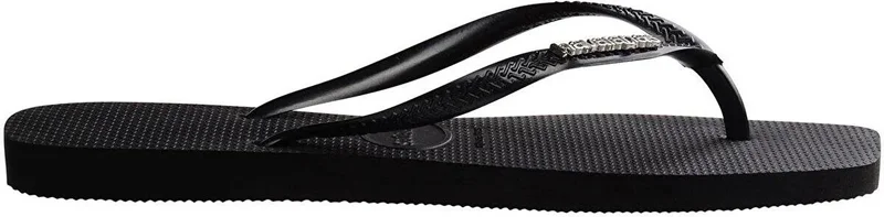هافاياناس Hav. Square Logo Metallic Black/silver 41/42 Women's Black Slippers 4148257-2976
