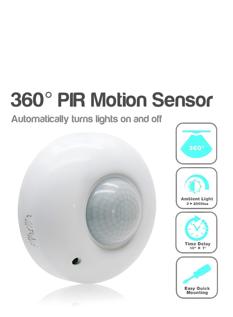 60 Degree Surface Mount PIR Ceiling Occupancy Motion Sensor Detector Light Switch - Image 2