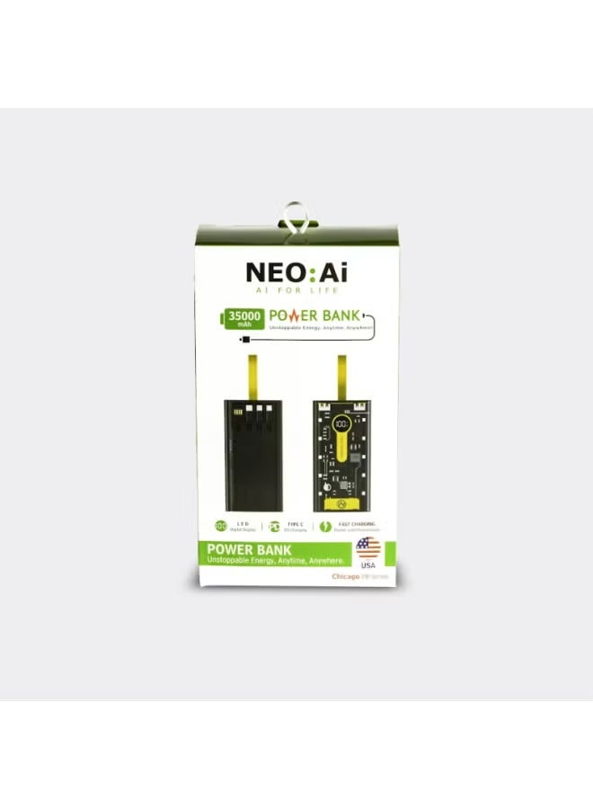 NEO:Ai بنك الطاقة NEO AI 35000 مللي أمبير - شفاف - VEN2010 - Image 4