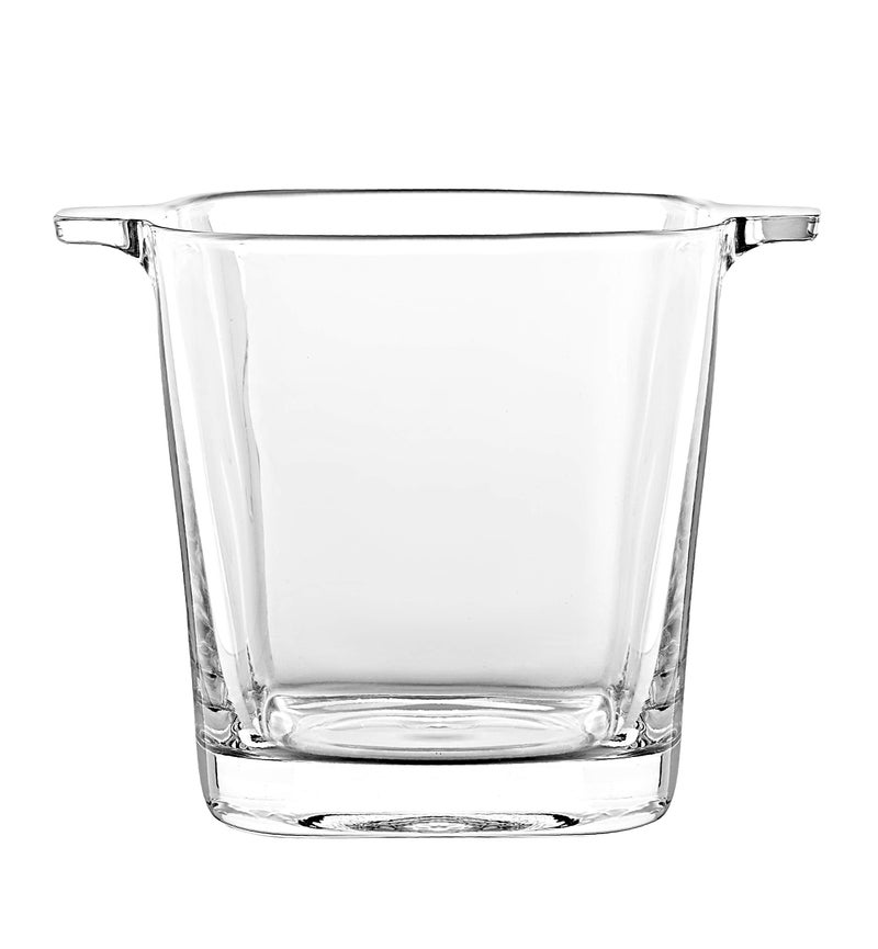 Barski Glass - Ice Bucket - 5.7" H - by Barski - European Quality Glass - Square Shaped - with Two Handles - Made in Europe - Image 1
