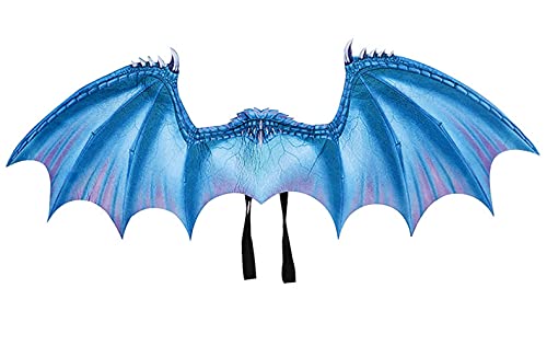 Himine Childrens Cartoon Dragon Mask Wings set Childrens day Halloween Christmas Party Performance Props Blue - Image 1