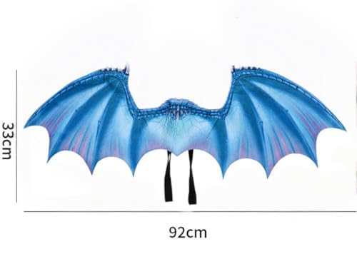 Himine Childrens Cartoon Dragon Mask Wings set Childrens day Halloween Christmas Party Performance Props Blue - Image 5