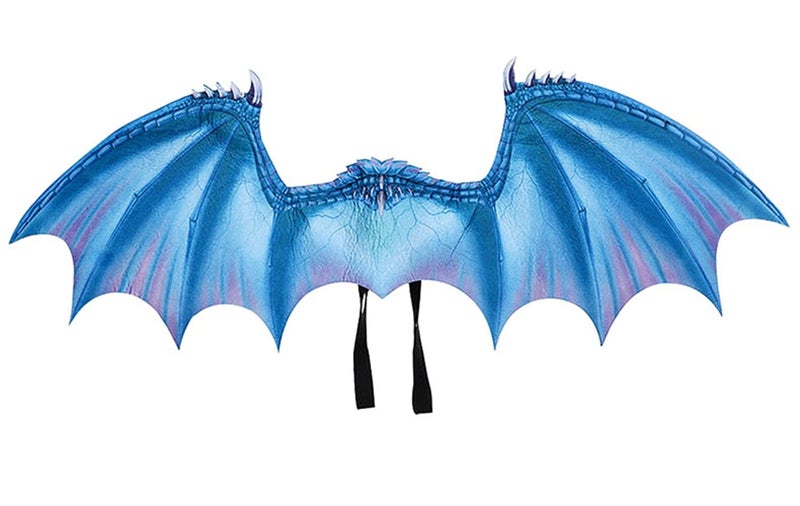 Himine Childrens Cartoon Dragon Mask Wings set Childrens day Halloween Christmas Party Performance Props Blue - Image 3