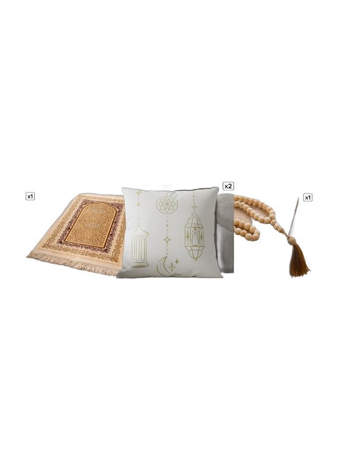 Sleep x Factory 2-Piece Ramadan Decorative Cushion Set with Prayer Rug & Tasbeeh - Image 1