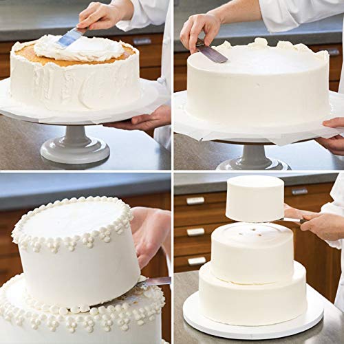 Acronde 4PCS Straight Cake Icing Spatula Set 4” 6” 8” 10” Professional Stainless Steel Cake Decorating Frosting Spatulas with Wooden Handle (Straight) - Image 2