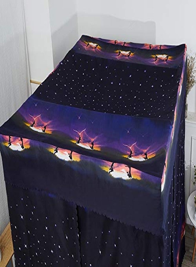 Mengersi Galaxy Star Four Corner Post Bed Curtain Canopy Bedroom Decoration for Girls Adults Windproof Lightproof Bed Canopies Child Gift (Queen,Black) - Image 2