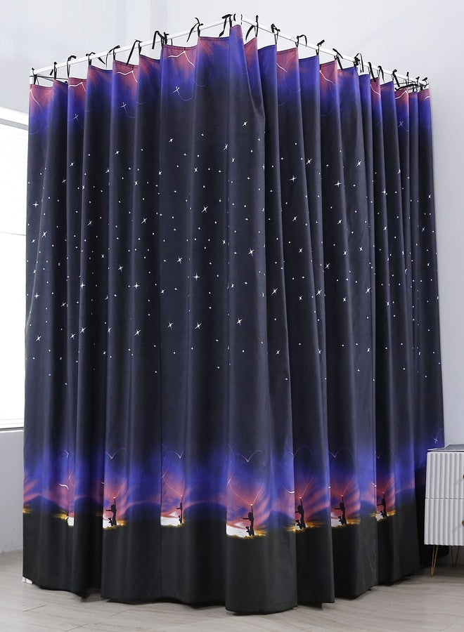 Mengersi Galaxy Star Four Corner Post Bed Curtain Canopy Bedroom Decoration for Girls Adults Windproof Lightproof Bed Canopies Child Gift (Queen,Black) - Image 5