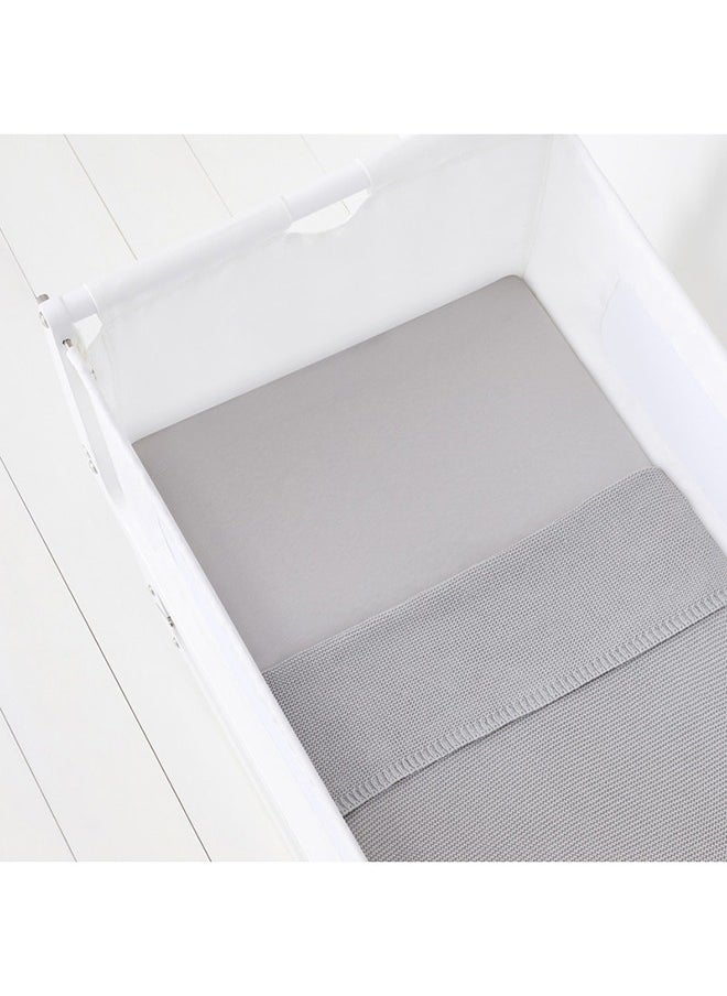 Snuz - Pack of 2 Crib Fitted Sheets, Design Ed To Fit Pod Bedside Cribs, 100% Cotton, Infant And Baby, Pattern Grey, Fitted Sheet Size - 44 X 80Cm - Image 1