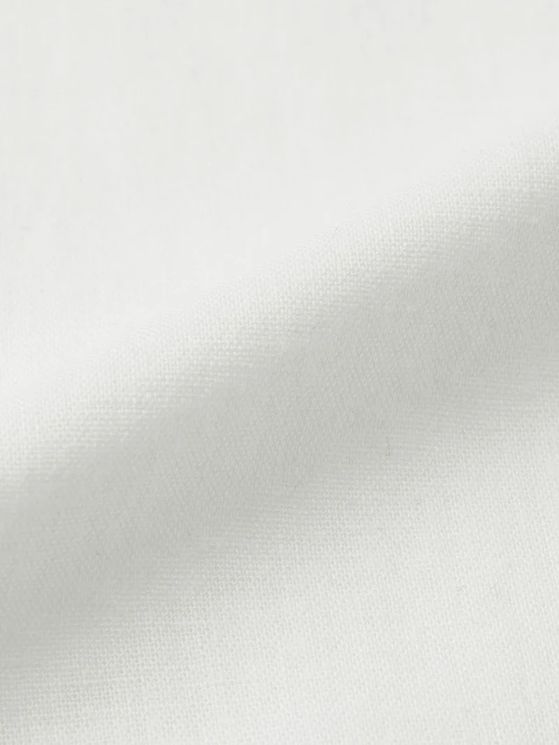 The Souled Store  The Souled Store: Men and Boys Long Sleeve Spread Collar White Solid Cotton Linen Regular Shirt  | Best Price UAE