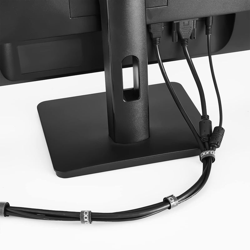YOJOCK Reusable Adjustable Hook and Loop Cable Ties â€“ 0.4in x 16ft Cord Straps for Cable Management, Wire Bundling, Home Organization, Office and Outdoor Use (Black) - Image 2