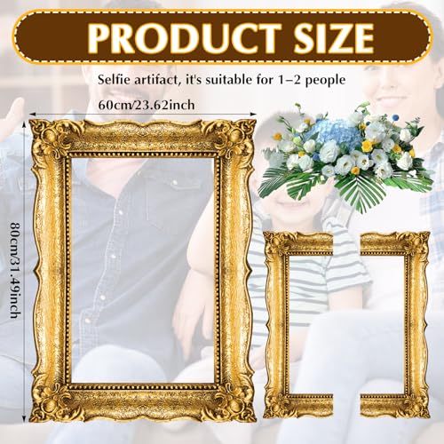 Beeveer Upgraded 32 x 24 Inch Large Photo Booth Props Picture Frame Vintage Photo Frame Friends Selfie Props for Wedding Mexico Birthday Bachelorette Party SuppliesGold Style - Image 3