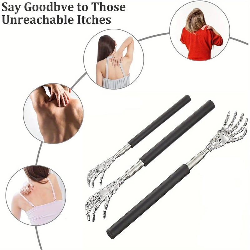 Stainless Steel Adjustable Massage and Tickle Relief Back Portable Rubber Handle Extendable Telescoping Itch Stick Health  Care - Image 3