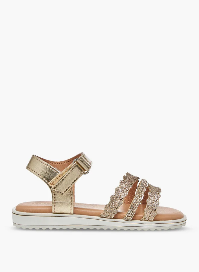 سيليست Girls Embellished Hook & Loop Sandals Ramadan Collection