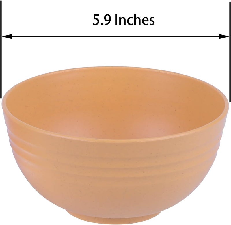 LuckyZone Unbreakable Cereal Bowls - 24 oz Reusable Wheat Straw Bowl Set of 4 - Dishwasher & Microwave Safe - Perfect for Cereal, Soup and Rice - BPA Free, Healthy & Eco-Friendly (4 Color_H) - Image 3
