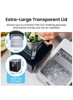 Pro Breeze Ice Maker Machine, Large Countertop Ice Maker with Ice Scoop, 15 kg Compact Self-Cleaning Clear Ice Maker, Ice Ready in 6-9 Mins, 2 Sizes of Bullet Ice for Home, Kitchen, Bar, Party - White - pzsku/Z40EC317E7DBD91A1F355Z/45/_/1733408013/95fdbd72-87aa-4d27-b713-c588364a16a8