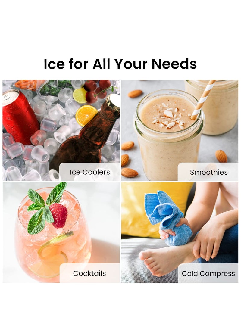 Pro Breeze - Pro Breeze Ice Maker Machine, Large Countertop Ice Maker with Ice Scoop, 15 kg Compact Self-Cleaning Clear Ice Maker, Ice Ready in 6-9 Mins, 2 Sizes of Bullet Ice for Home, Kitchen, Bar, Party - White - Image 1