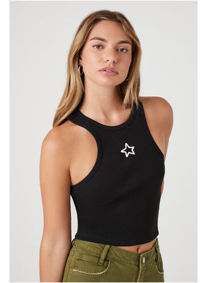 FOREVER 21 - Embroidered Star Tank Top - Image 1