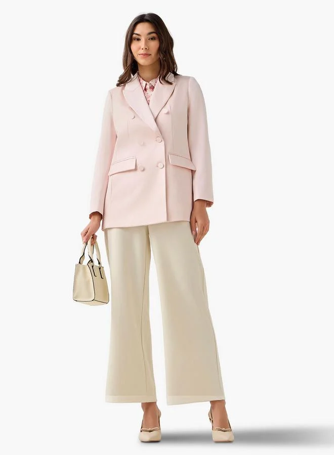 Iconic Iconic Regular Satin Jacket with Notched Lapel