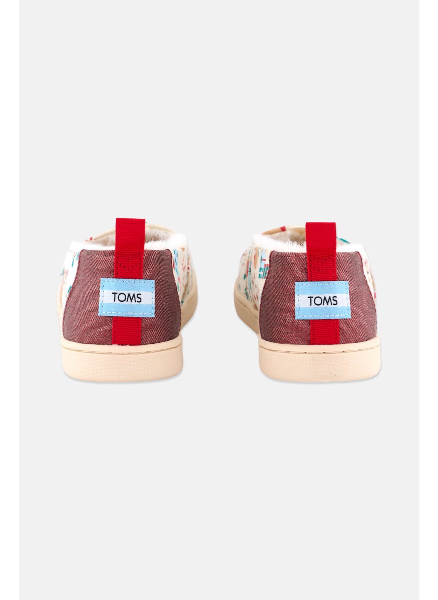 TOMS Kids Boy Dark Holiday Slip On Shoes, Beige Combo  - Image 3