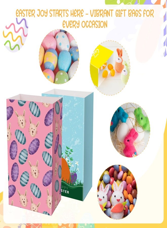 Linelglobal Easter Treat Bag, Small Easter Goodie Paper Bag, Easter Party Favor Bags Bulk, Egg Bunny Chick 24 Pack - Image 4