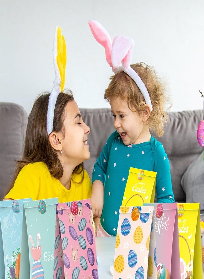 Linelglobal Easter Treat Bag, Small Easter Goodie Paper Bag, Easter Party Favor Bags Bulk, Egg Bunny Chick 24 Pack - Image 3