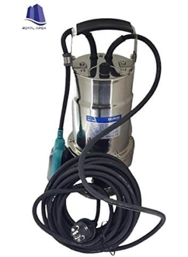 TERAL مضخة مياه غاطسة تيرال جاردن من الفولاذ المقاوم للصدأ مع ممر صلب كبير لنقل حليب العجول أو مفتاح عائم أحادي الطور 1 حصان مصنوعة في اليابان - Image 3