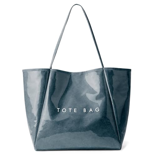 KALIDI FANCY FOREST KALIDI Large PVC Tote Bag Women Weekender Hobo Bag Travel Purse Trendy Kraft Paper Oversize Shoulder Handbag for Work College Beach - Image 1