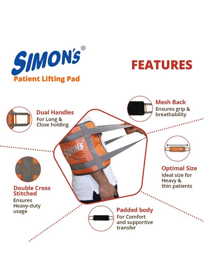 Simon's patient lifting pad for elderly with heavy-duty dual handles and soft padded body, foldable transfer belt for lifting or shiftng bedridden elderly single-handedly with utmost safety - Image 3