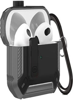 Olytop Olytop Case for Airpods Pro Case Cover with Lock Lid, Protective Cover for Airpod Pro Case for Men Women, Military Hard Rugged Shockproof Shell for Air Pods Pro Charging Case (Gray/Black) 