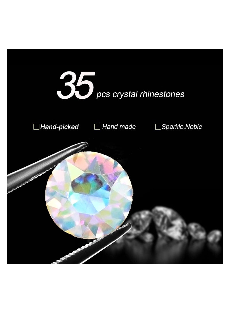 GGEROU 2PCS Bling Crystal Rhinestone Car Bling Ring Emblem Sticker Colorful - Image 4