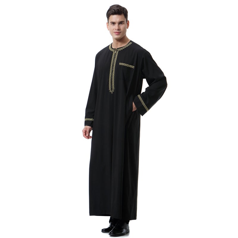 Men's Embroidered Zip-up Round Neck Ethnic Jacket TH811 - Image 3