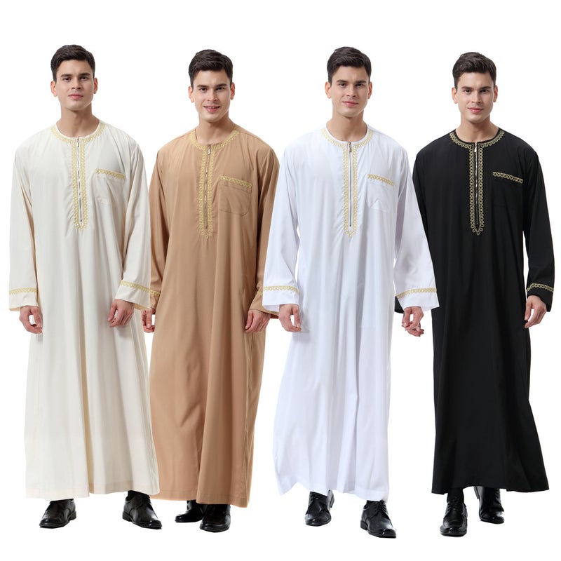 Men's Embroidered Zip-up Round Neck Ethnic Jacket TH811 - Image 1