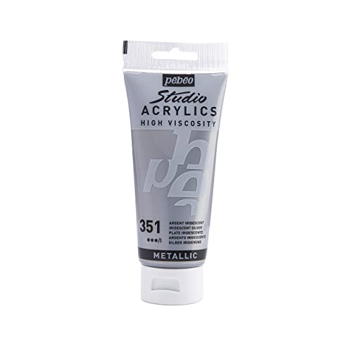 Pebeo - Acrylic Fine Studio Acrylics - Silver - Silver 100ml/3.38oz - Image 1