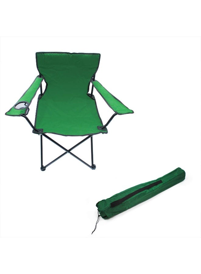 Raxoom Folding Camping Chair with Cup Holder Lightweight Foldable Portable Garden Beach Seat GREEN - Image 1