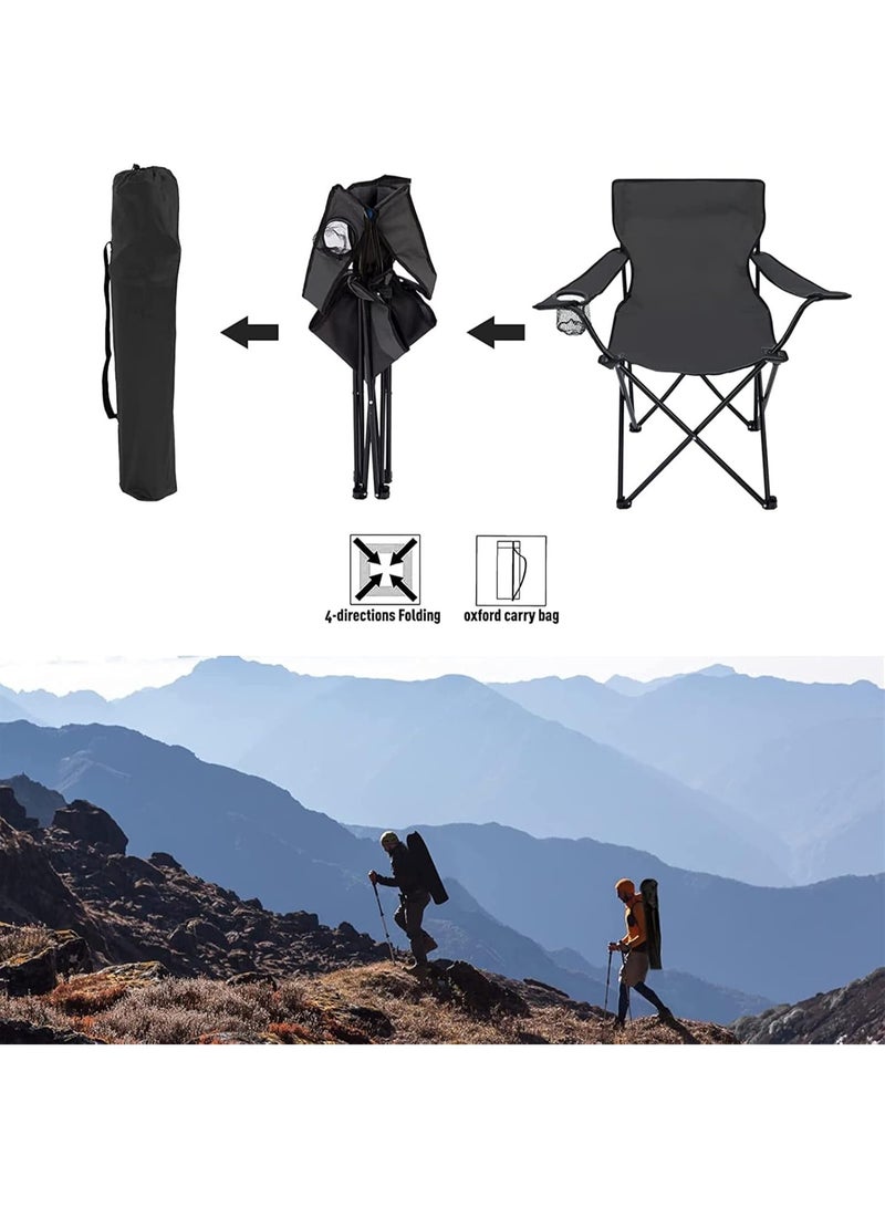 Raxoom Folding Camping Chair with Cup Holder Lightweight Foldable Portable Garden Beach Seat GREEN - Image 4