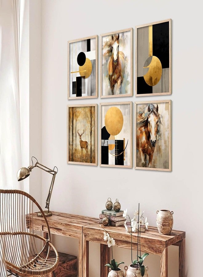 walllane - Abstract Modern wall art painting with frame for home decoration/Wall decor paintings for living room, Framed poster set for bedroom (13x17 inch, I) - Image 5