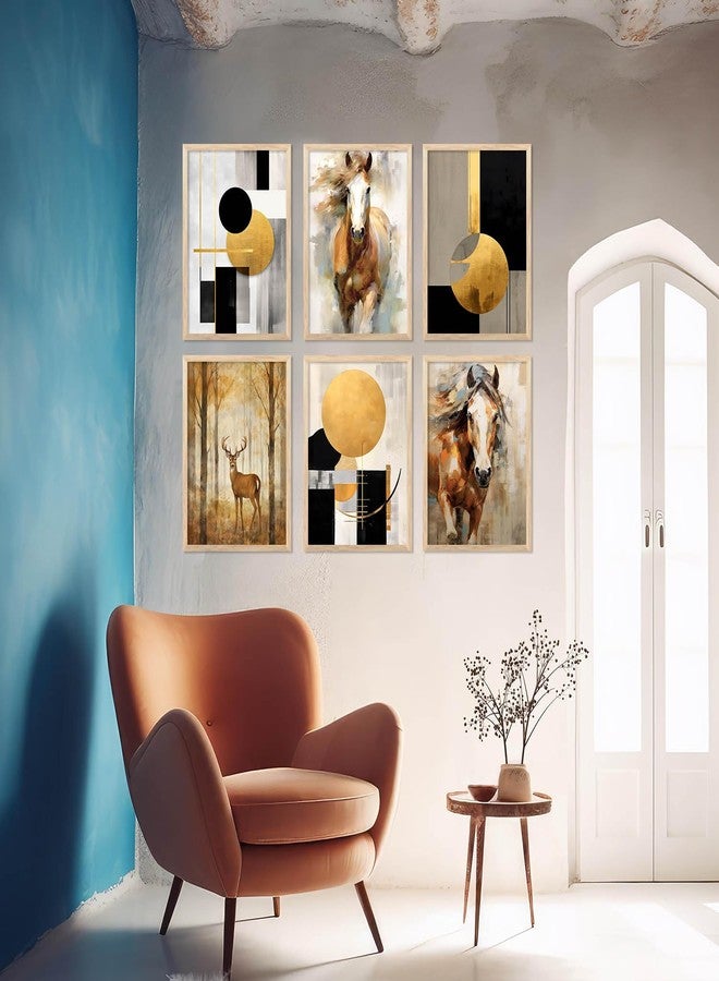 walllane - Abstract Modern wall art painting with frame for home decoration/Wall decor paintings for living room, Framed poster set for bedroom (13x17 inch, I) - Image 3