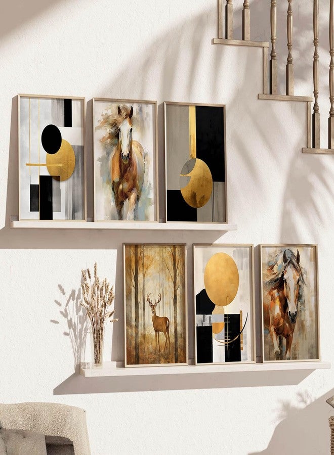 walllane - Abstract Modern wall art painting with frame for home decoration/Wall decor paintings for living room, Framed poster set for bedroom (13x17 inch, I) - Image 4
